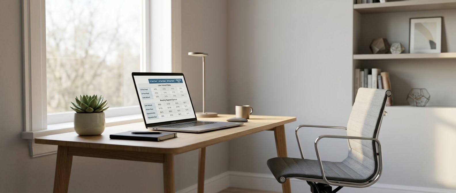 A comparison of student loan refinance rates and terms on a laptop screen.