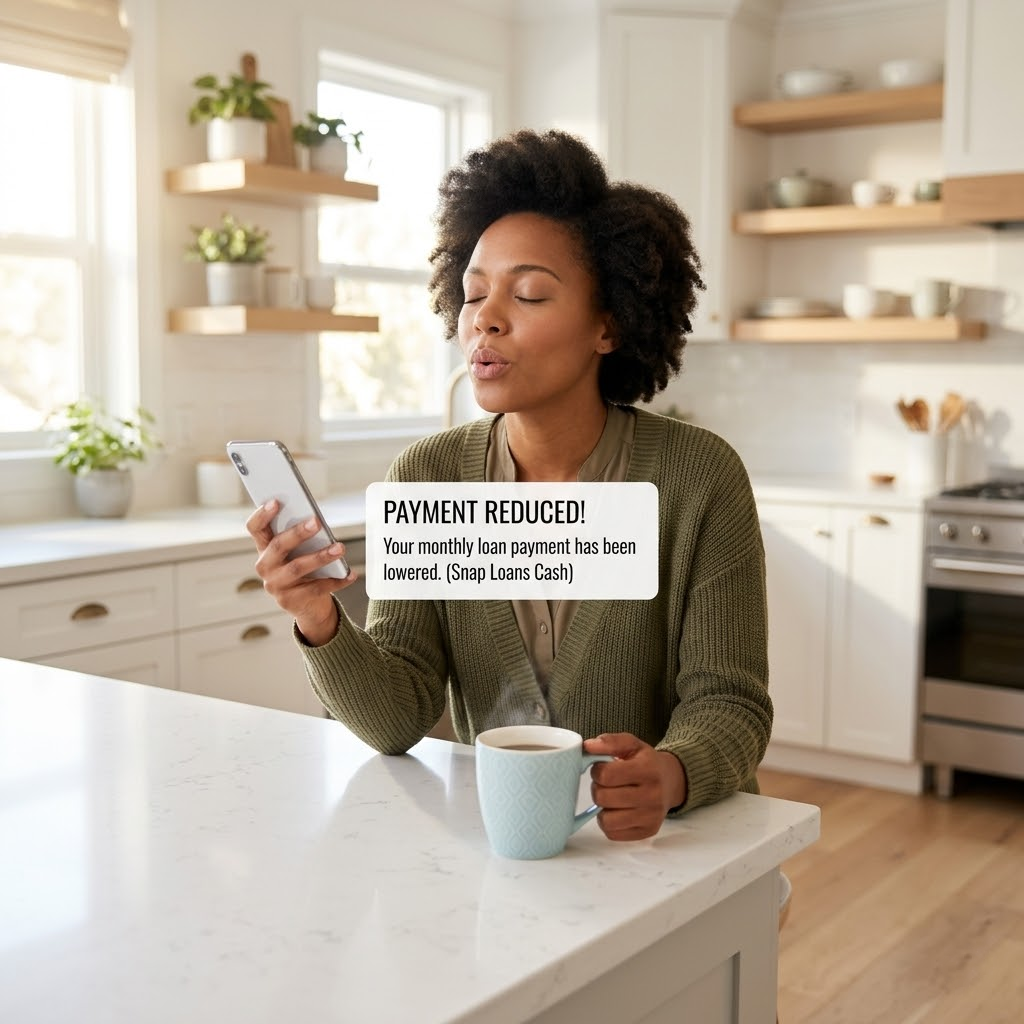 A relieved borrower learning how to lower student loan payments.